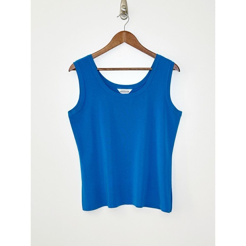 Exclusively Misook Sleeveless Blue Top Blue Size Large